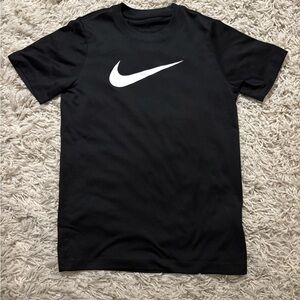 Nike Youth Dri-Fit Black with White Logo Short Sleeve Tee Size M